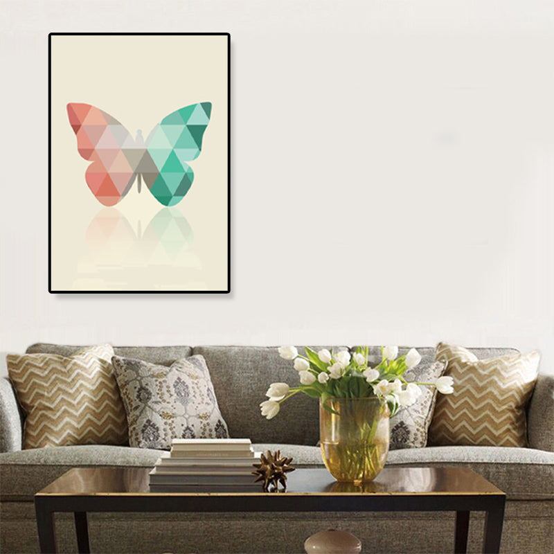 Drawing Print Animal Wall Art Decor Kids Style Textured Dining Room Canvas in Light Color Clearhalo 'Art Gallery' 'Canvas Art' 'Kids' Arts' 1933352