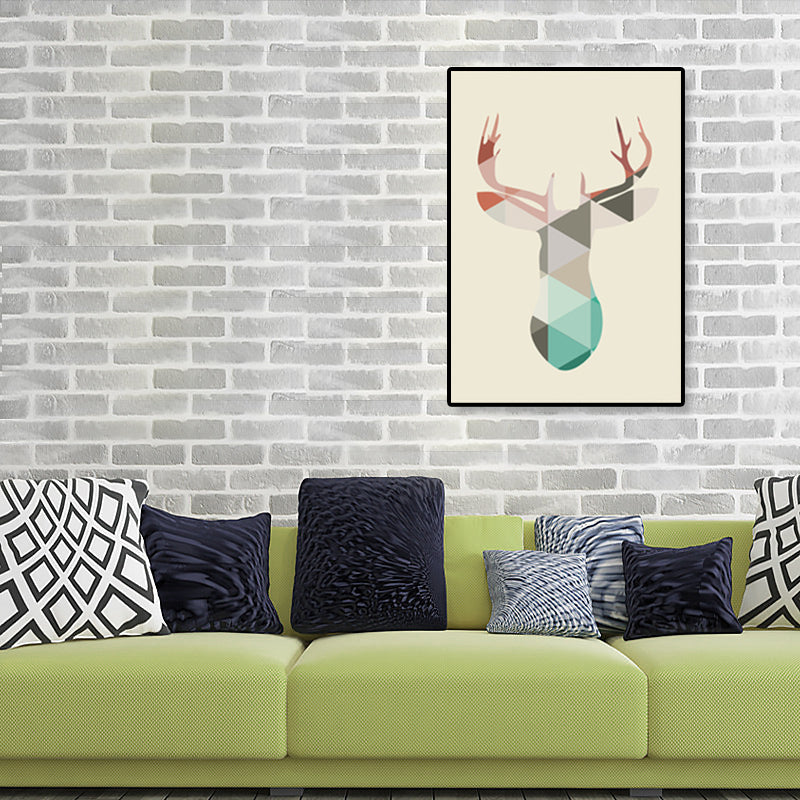 Drawing Print Animal Wall Art Decor Kids Style Textured Dining Room Canvas in Light Color Grey Clearhalo 'Art Gallery' 'Canvas Art' 'Kids' Arts' 1933355