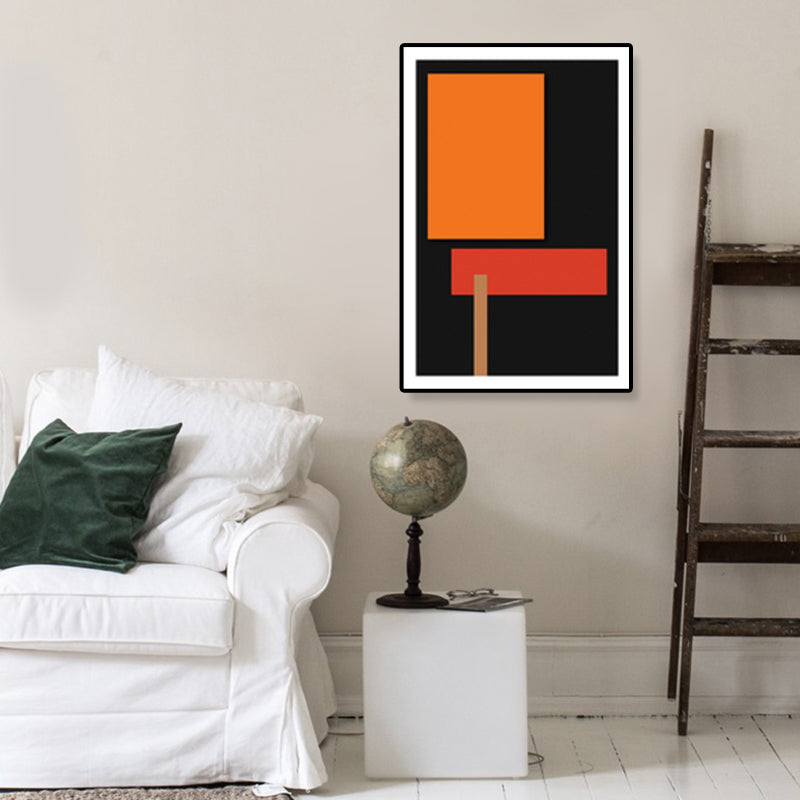 Contemporary Abstract Pattern Canvas Art Dark Color Corridor Wall Decor, Sizes Optional Orange Clearhalo 'Art Gallery' 'Canvas Art' 'Contemporary Art Gallery' 'Modern' Arts' 1933425