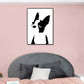 Black Puppy Drawing Wall Art Textured Kids Bedroom Canvas Print on White, Optional Sizes Clearhalo 'Art Gallery' 'Canvas Art' 'Kids' Arts' 1933456