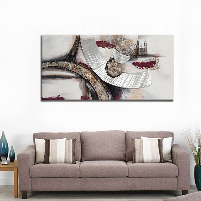Hand Print Abstract Canvas Wall Art Contemporary Textured Painting in Brown for Home Clearhalo 'Art Gallery' 'Canvas Art' 'Contemporary Art Gallery' 'Modern' Arts' 1933499