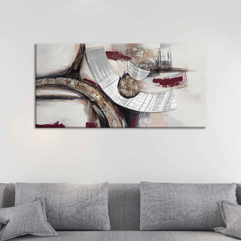 Hand Print Abstract Canvas Wall Art Contemporary Textured Painting in Brown for Home Clearhalo 'Art Gallery' 'Canvas Art' 'Contemporary Art Gallery' 'Modern' Arts' 1933500