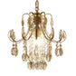 Bent Arm Suspension Lighting Simplicity Crystal Strand 1 Head Black/Gold Finish Hanging Ceiling Light Clearhalo 'Ceiling Lights' 'Modern Pendants' 'Modern' 'Pendant Lights' 'Pendants' Lighting' 1933525