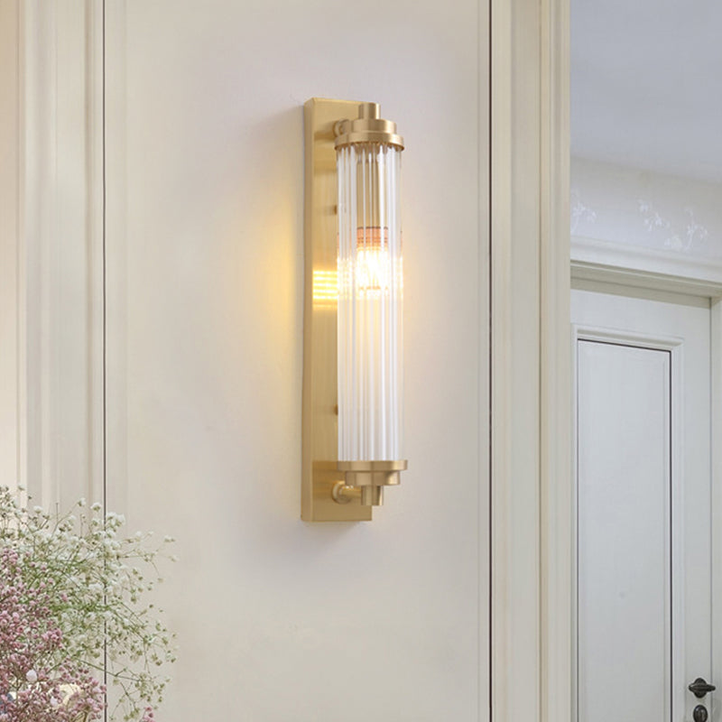 Cylinder Living Room Wall Light Fixture Clear Crystal Pipes LED Contemporary Wall Lighting Clearhalo 'Modern wall lights' 'Modern' 'Wall Lamps & Sconces' 'Wall Lights' Lighting' 1933556