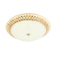 12"/16"/19.5" W Dome White Glass Flush Lamp Modernist LED White Ceiling Mount with Clear Crystal Deco Clearhalo 'Ceiling Lights' 'Close To Ceiling Lights' 'Close to ceiling' 'Flush mount' Lighting' 1933591