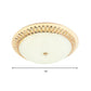 12"/16"/19.5" W Dome White Glass Flush Lamp Modernist LED White Ceiling Mount with Clear Crystal Deco Clearhalo 'Ceiling Lights' 'Close To Ceiling Lights' 'Close to ceiling' 'Flush mount' Lighting' 1933592