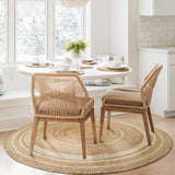 Casual Khaki Rustic Rug Jute Plain Rug Machine Washable Pet Friendly Non-Slip Carpet for Bedroom Brown 3'3" x 3'3"