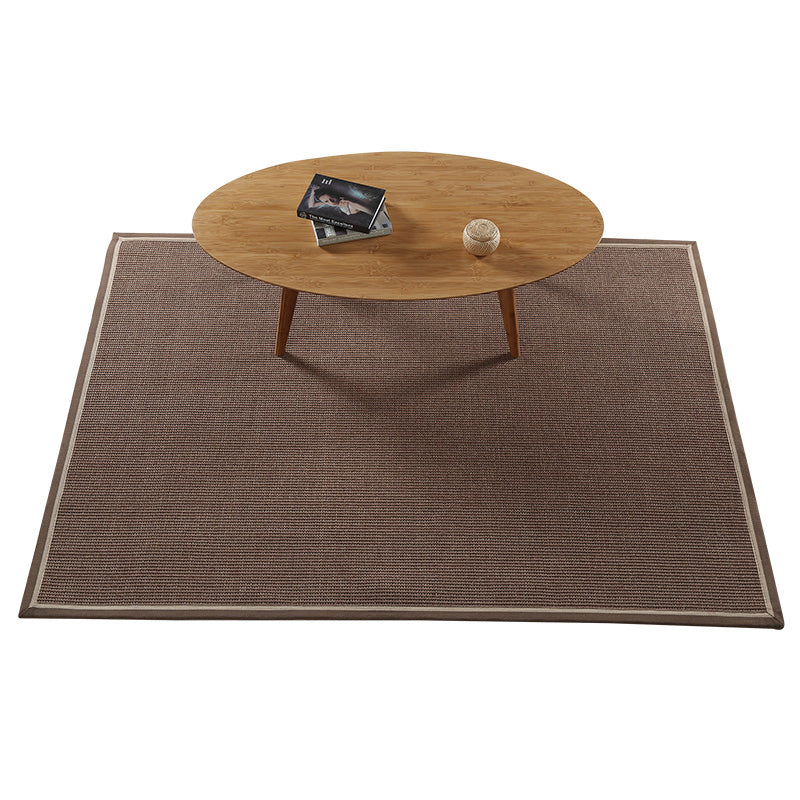 Brown Bedroom Rug Countryside Solid Color Rug Jute Washable Anti-Slip Backing Pet Friendly Carpet Clearhalo 'Area Rug' 'Rug' 1933769