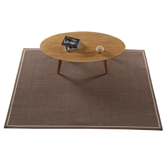 Brown Bedroom Rug Countryside Solid Color Rug Jute Washable Anti-Slip Backing Pet Friendly Carpet Clearhalo 'Area Rug' 'Rug' 1933769