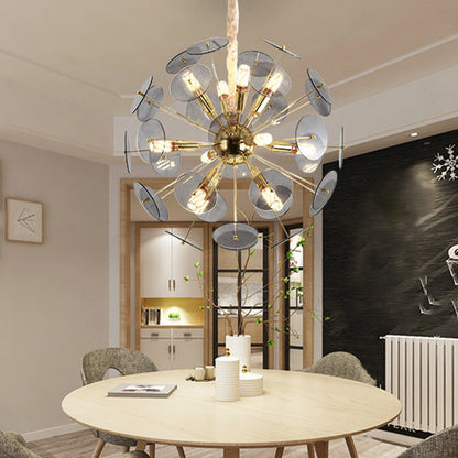 Sputnik Bedroom Ceiling Chandelier Metal 12-Bulb Modernist Hanging Ceiling Light in Grey/White/Blue Grey Clearhalo 'Ceiling Lights' 'Chandeliers' Lighting' options 1933800_2d7baa6d-a859-40d2-993a-142f5221282a