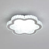 Modern Style Petal Flush Ceiling Light Clear Crystal LED Porch Lighting Fixture in Stainless-Steel Clearhalo 'Ceiling Lights' 'Close To Ceiling Lights' 'Close to ceiling' 'Flush mount' Lighting' 1933811