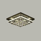 Square Close to Ceiling Lamp Simplicity Crystal Block and Orbs Sleeping Room LED Semi Flush in Chrome Clearhalo 'Ceiling Lights' 'Close To Ceiling Lights' 'Close to ceiling' 'Semi-flushmount' Lighting' 1933859