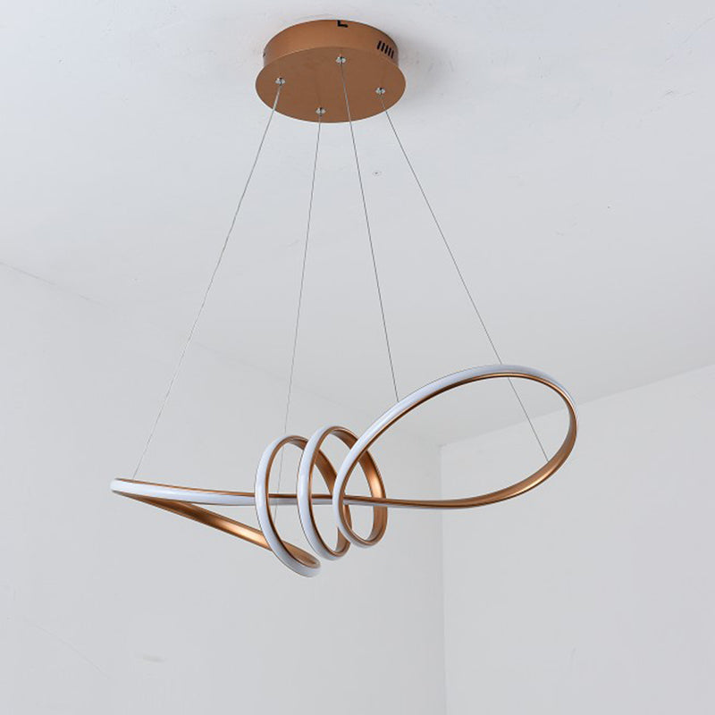 Minimal LED Pendant Lamp Gold/Coffee 8-Shaped Hanging Chandelier with Acrylic Shade, Warm/White Light Clearhalo 'Ceiling Lights' 'Chandeliers' 'Modern Chandeliers' 'Modern' Lighting' 1933887