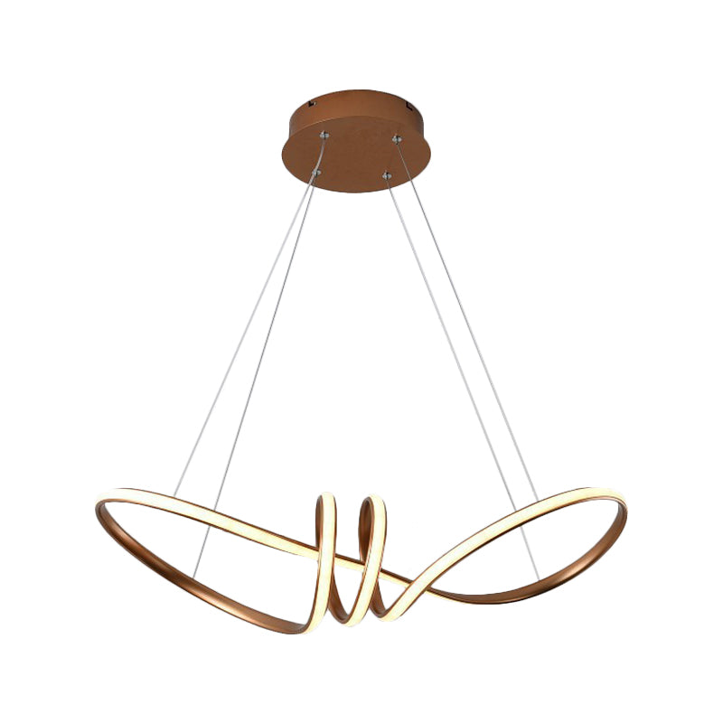 Minimal LED Pendant Lamp Gold/Coffee 8-Shaped Hanging Chandelier with Acrylic Shade, Warm/White Light Clearhalo 'Ceiling Lights' 'Chandeliers' 'Modern Chandeliers' 'Modern' Lighting' 1933888