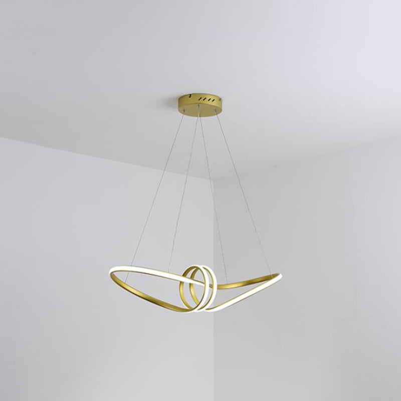Minimal LED Pendant Lamp Gold/Coffee 8-Shaped Hanging Chandelier with Acrylic Shade, Warm/White Light Clearhalo 'Ceiling Lights' 'Chandeliers' 'Modern Chandeliers' 'Modern' Lighting' 1933891