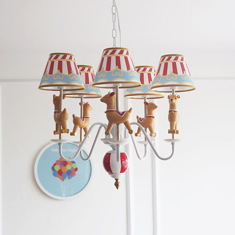 Cartoon Round-go-merry Chandelier Metal 5 Lights Hanging Light for Kindergarten Clearhalo 'Ceiling Lights' 'Chandeliers' Lighting' options 193393