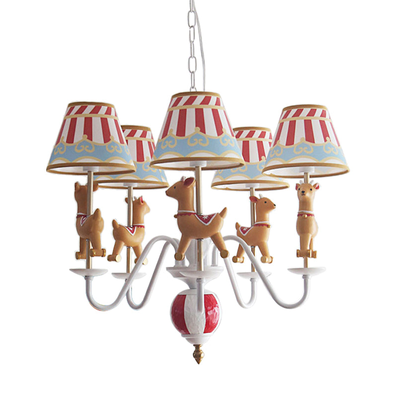 Cartoon Round-go-merry Chandelier Metal 5 Lights Hanging Light for Kindergarten Clearhalo 'Ceiling Lights' 'Chandeliers' Lighting' options 193394