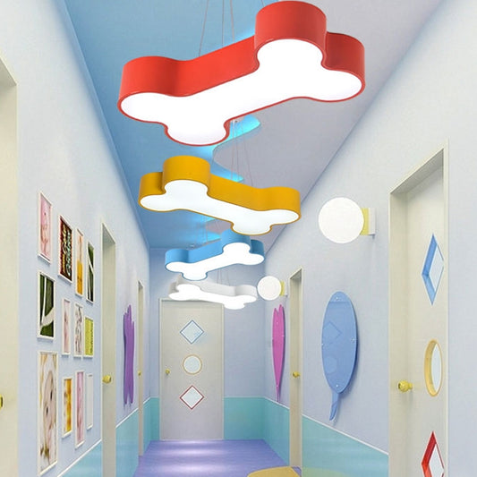 Yellow Bone Ceiling Suspension Lamp Kids LED Acrylic Pendant Chandelier for Kindergarten Clearhalo 'Ceiling Lights' 'Chandeliers' Lighting' options 1933949