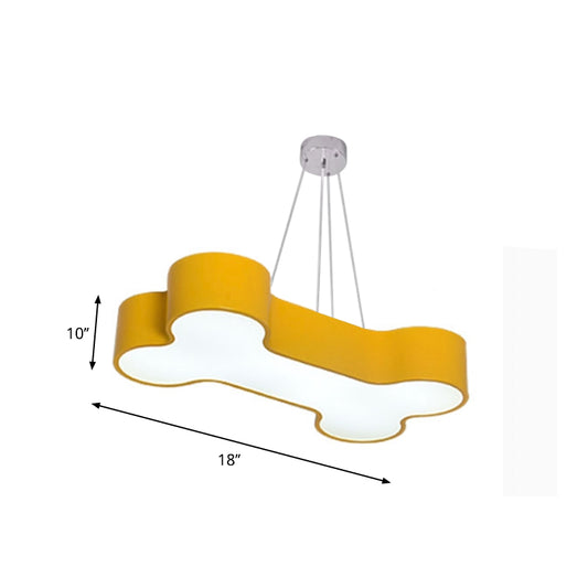 Yellow Bone Ceiling Suspension Lamp Kids LED Acrylic Pendant Chandelier for Kindergarten Clearhalo 'Ceiling Lights' 'Chandeliers' Lighting' options 1933951