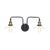 Industrial Conic/Wavy/Flare Sconce Light Glass and Metal Black 2 Bulb Wall Mount Lamp for Indoor Black Cone Clearhalo 'Cast Iron' 'Glass' 'Industrial wall lights' 'Industrial' 'Middle century wall lights' 'Modern' 'Tiffany' 'Traditional wall lights' 'Wall Lamps & Sconces' 'Wall Lights' Lighting' 1933959