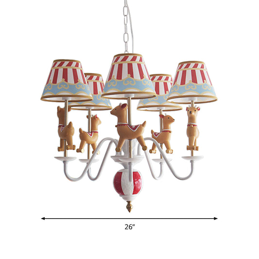 Cartoon Round-go-merry Chandelier Metal 5 Lights Hanging Light for Kindergarten Clearhalo 'Ceiling Lights' 'Chandeliers' Lighting' options 193395