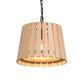 Single Pendant Lamp Rustic Hollowed Barrel Wood Hanging Ceiling Light with Chain over Table Clearhalo 'Ceiling Lights' 'Pendant Lights' 'Pendants' Lighting' 1933993