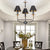Traditional Cone Shape Chandelier 3/4/6-Head Fabric Hanging Pendant in Black/Chrome with Swooping Arm 3 Black Clearhalo 'Ceiling Lights' 'Chandeliers' Lighting' options 1934130_4ab6d0ba-d132-4d25-a612-9c621452d785