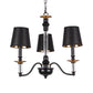 3/5/6 Lights Linen Chandelier Traditional Black Conical Living Room Suspended Lighting Fixture Clearhalo 'Ceiling Lights' 'Chandeliers' Lighting' options 1934161