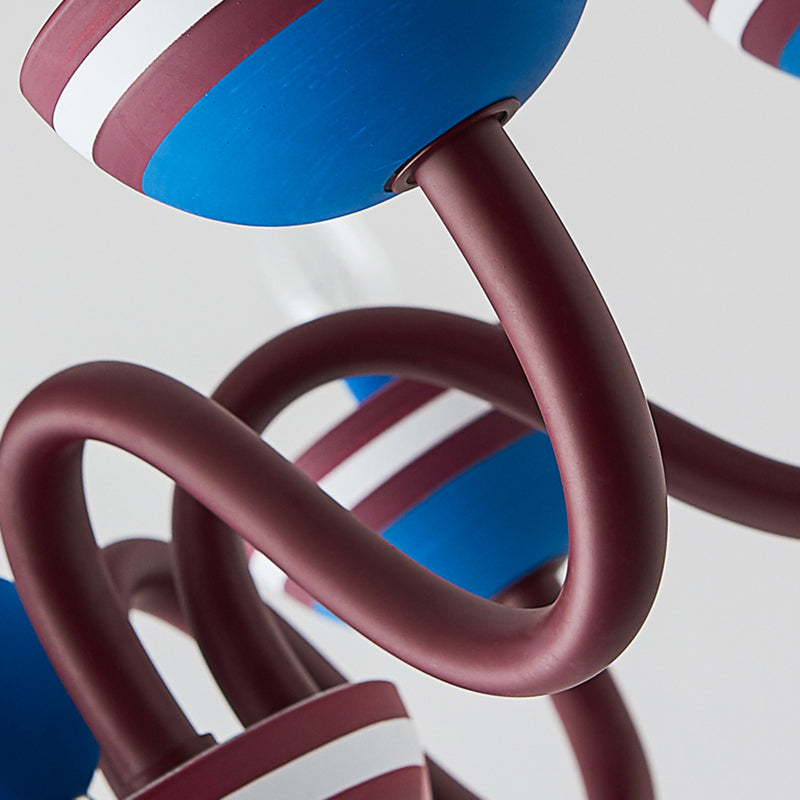 American Stylish Candle Pendant Light Metallic Chandelier in Blue&Red for Boys Bedroom Clearhalo 'Ceiling Lights' 'Chandeliers' Lighting' options 193419