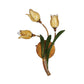 Tulip Nosegay Bedroom Sconce Light Vintage Beige Glass 2/3/5 Heads Antique Brass Wall Mounted Night Light Clearhalo 'Wall Lamps & Sconces' 'Wall Lights' Lighting' 1934279