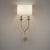 2-Bulb Fork Shape Wall Sconce Countryside White/Rust Finish Metal Wall Light Fixture with Rectangle Fabric Shade Rust Clearhalo 'Wall Lamps & Sconces' 'Wall Lights' Lighting' 1934328