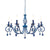 8 Bulbs Curly Arm Pendant Chandelier Vintage Black/White/Blue Metal Ceiling Suspension Lamp for Living Room Blue Clearhalo 'Ceiling Lights' 'Chandeliers' Lighting' options 1934357_9113ad84-adf7-4d96-9d97-1615ace9de8e