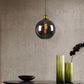 Smoky Grey Glass Pear/Globe Pendant Lamp Retro Style 1 Head Bedside Ceiling Hanging Light in Brass Smoke Gray C Clearhalo 'Ceiling Lights' 'Glass shade' 'Glass' 'Industrial Pendants' 'Industrial' 'Middle Century Pendants' 'Pendant Lights' 'Pendants' 'Tiffany' Lighting' 1934384