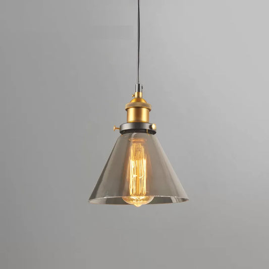 Smoky Grey Glass Pear/Globe Pendant Lamp Retro Style 1 Head Bedside Ceiling Hanging Light in Brass Clearhalo 'Ceiling Lights' 'Glass shade' 'Glass' 'Industrial Pendants' 'Industrial' 'Middle Century Pendants' 'Pendant Lights' 'Pendants' 'Tiffany' Lighting' 1934395