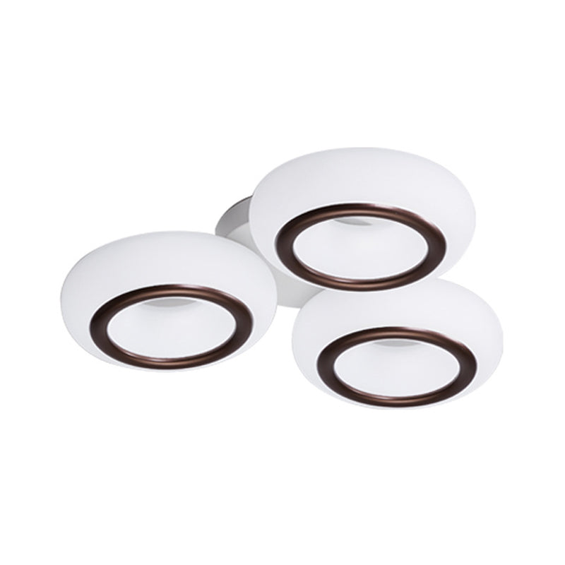 Acrylic Doughnut Ceiling Flush Light Modernist 3/6-Head White LED Flush Mount Light Fixture Clearhalo 'Ceiling Lights' 'Close To Ceiling Lights' 'Close to ceiling' 'Semi-flushmount' Lighting' 1934555
