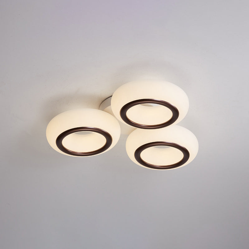 Acrylic Doughnut Ceiling Flush Light Modernist 3/6-Head White LED Flush Mount Light Fixture Clearhalo 'Ceiling Lights' 'Close To Ceiling Lights' 'Close to ceiling' 'Semi-flushmount' Lighting' 1934556