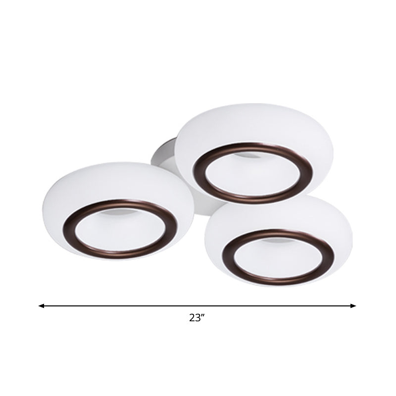 Acrylic Doughnut Ceiling Flush Light Modernist 3/6-Head White LED Flush Mount Light Fixture Clearhalo 'Ceiling Lights' 'Close To Ceiling Lights' 'Close to ceiling' 'Semi-flushmount' Lighting' 1934557