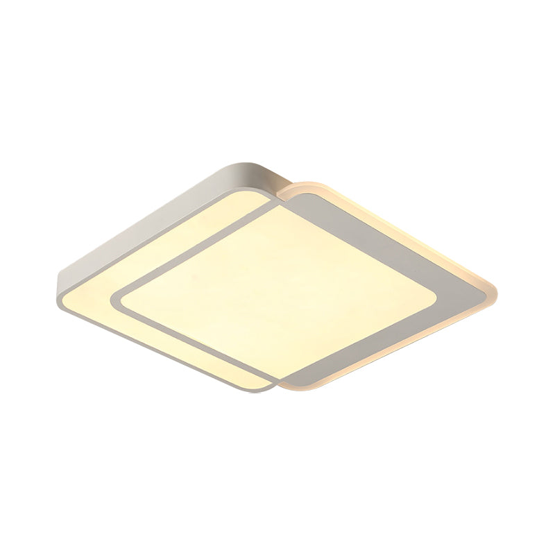Square/Rectangular Flush Ceiling Light Minimal Acrylic White LED Flush-Mount Light Fixture in Warm/White/3 Color Light Clearhalo 'Ceiling Lights' 'Close To Ceiling Lights' 'Close to ceiling' 'Flush mount' Lighting' 1934805