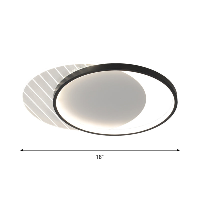Black Dual-Square/Round Flushmount Modern LED Acrylic Close to Ceiling Light in Warm/White/3 Color Light Clearhalo 'Ceiling Lights' 'Close To Ceiling Lights' 'Close to ceiling' 'Flush mount' Lighting' 1934817
