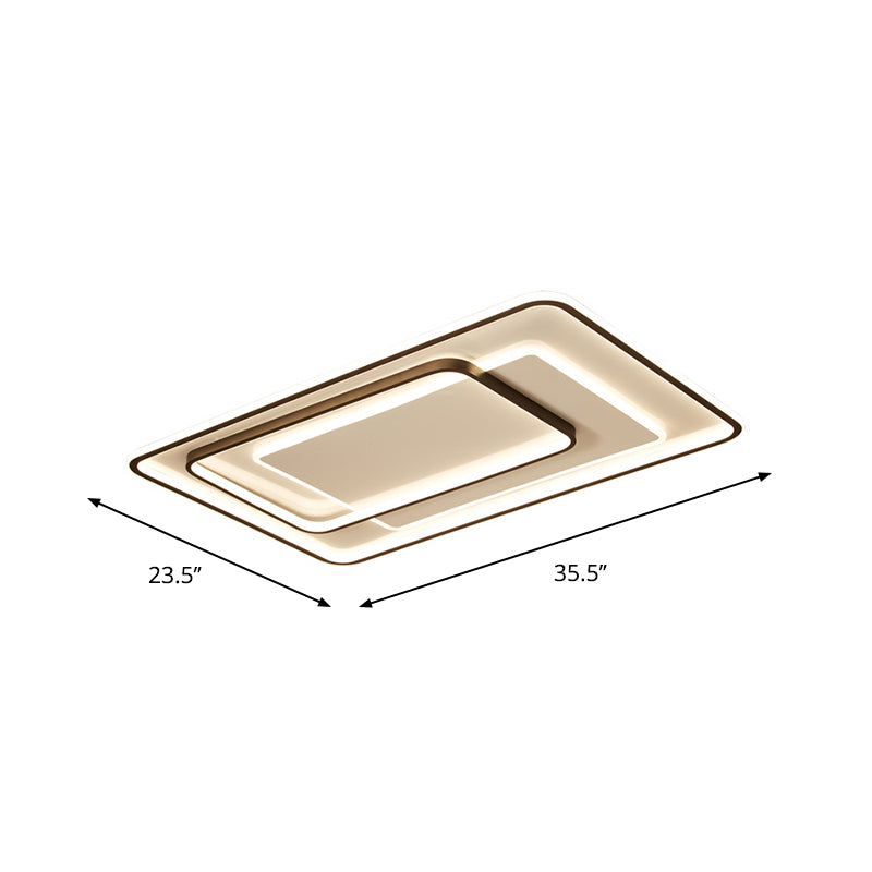 Novelty Minimalist LED Ceiling Lamp Black Triple-Round/Square/Rectangle Flush Mount Light with Acrylic Shade, Warm/White Light Clearhalo 'Ceiling Lights' 'Close To Ceiling Lights' 'Close to ceiling' 'Flush mount' Lighting' 1934822