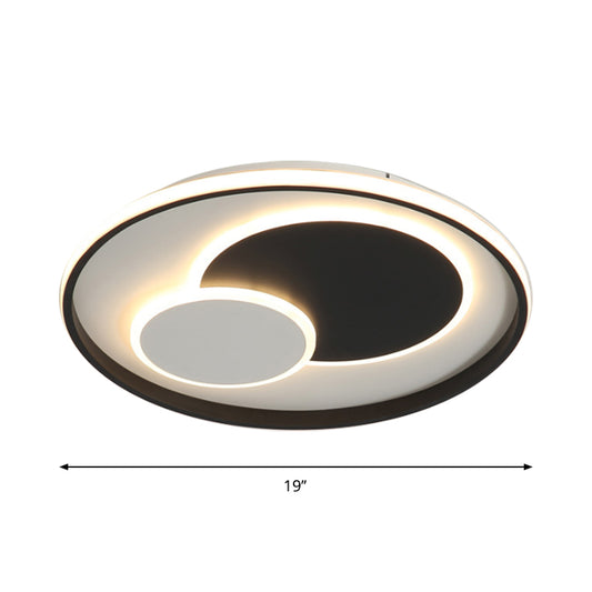 Black Super Thin Flush Mount Lighting Modern Acrylic Round/Square/Rectangle LED Ceiling Lamp in Warm/White Light Clearhalo 'Ceiling Lights' 'Close To Ceiling Lights' 'Close to ceiling' 'Flush mount' Lighting' 1934837