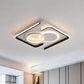 Black Round/Square/Rectangle Ceiling Flush Contemporary Metal LED Flushmount Lighting in Warm/White Light Black Square Clearhalo 'Ceiling Lights' 'Close To Ceiling Lights' 'Close to ceiling' 'Flush mount' Lighting' 1934874