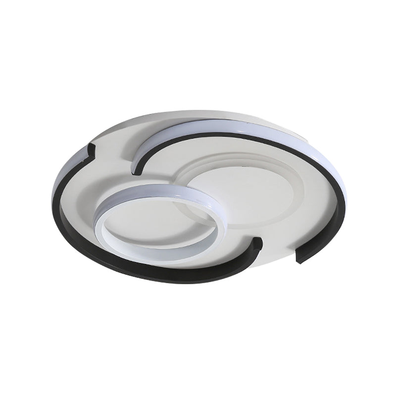 Black Round/Square/Rectangle Ceiling Flush Contemporary Metal LED Flushmount Lighting in Warm/White Light Clearhalo 'Ceiling Lights' 'Close To Ceiling Lights' 'Close to ceiling' 'Flush mount' Lighting' 1934882