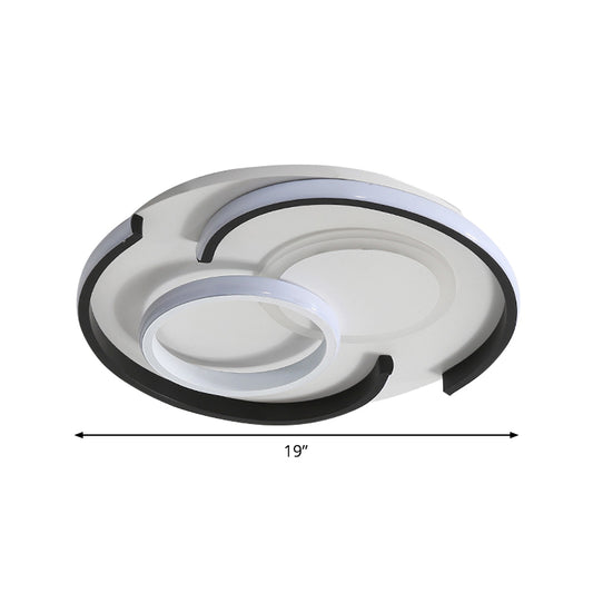 Black Round/Square/Rectangle Ceiling Flush Contemporary Metal LED Flushmount Lighting in Warm/White Light Clearhalo 'Ceiling Lights' 'Close To Ceiling Lights' 'Close to ceiling' 'Flush mount' Lighting' 1934883