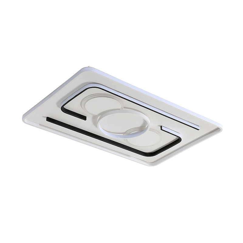 Black Round/Square/Rectangle Ceiling Flush Contemporary Metal LED Flushmount Lighting in Warm/White Light Clearhalo 'Ceiling Lights' 'Close To Ceiling Lights' 'Close to ceiling' 'Flush mount' Lighting' 1934887