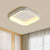 Grey/White Square Shell Flush Mount Nordic 18"/23.5" Wide LED Metal Ceiling Lighting in Warm/White Light for Bedroom White Clearhalo 'Ceiling Lights' 'Close To Ceiling Lights' 'Close to ceiling' 'Flush mount' Lighting' 1934902