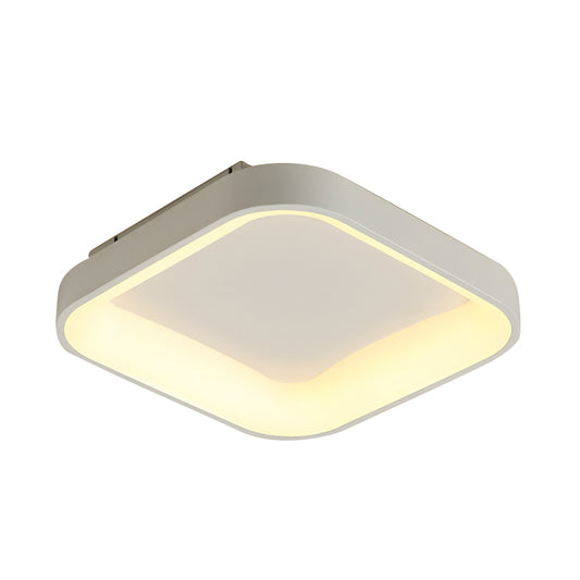 Grey/White Square Shell Flush Mount Nordic 18"/23.5" Wide LED Metal Ceiling Lighting in Warm/White Light for Bedroom Clearhalo 'Ceiling Lights' 'Close To Ceiling Lights' 'Close to ceiling' 'Flush mount' Lighting' 1934904