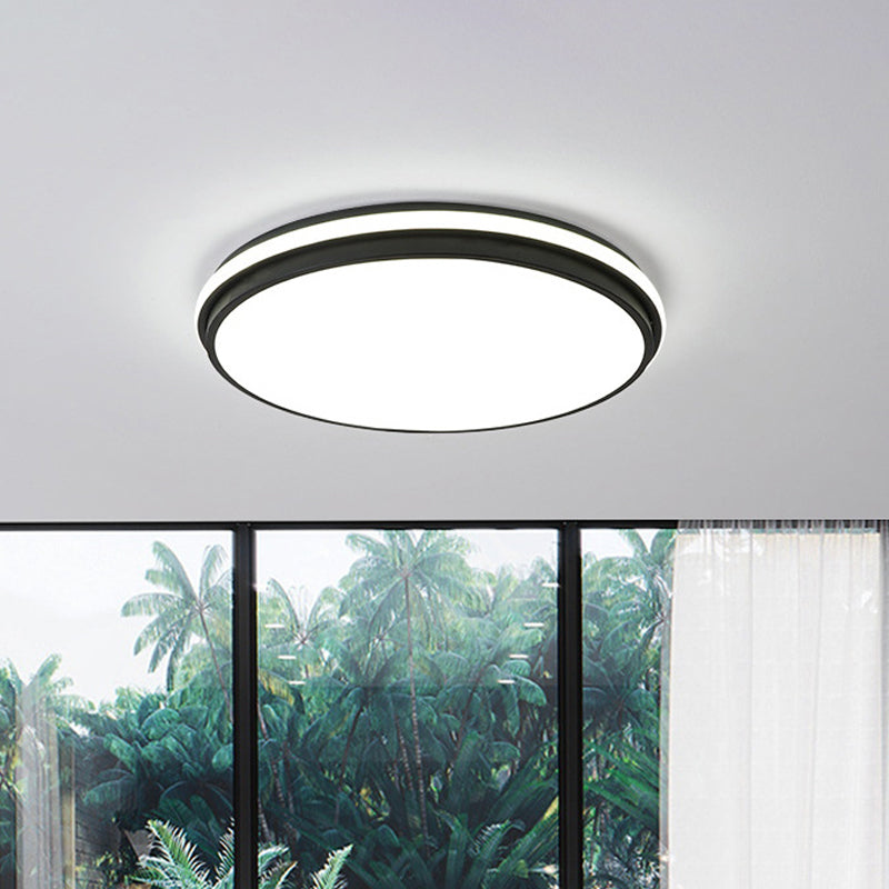 Square/Round/Rectangle Acrylic Ceiling Flush Nordic Black LED Flush Mount Recessed Lighting in White/3 Color Light Black Round Clearhalo 'Ceiling Lights' 'Close To Ceiling Lights' 'Close to ceiling' 'Flush mount' Lighting' 1934920