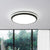 Square/Round/Rectangle Acrylic Ceiling Flush Nordic Black LED Flush Mount Recessed Lighting in White/3 Color Light Black Round Clearhalo 'Ceiling Lights' 'Close To Ceiling Lights' 'Close to ceiling' 'Flush mount' Lighting' 1934920