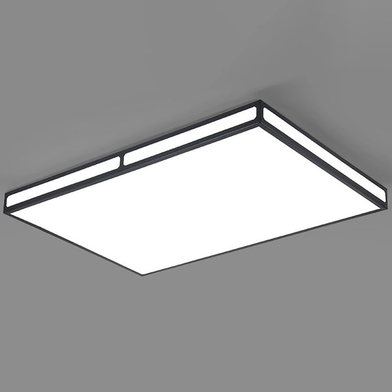 Black Square/Rectangle LED Flush Light Minimalistic Acrylic Close to Ceiling Lamp for Living Room Clearhalo 'Ceiling Lights' 'Close To Ceiling Lights' 'Close to ceiling' 'Flush mount' Lighting' 1934945